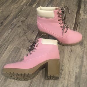 Baby Pink Combat Booties